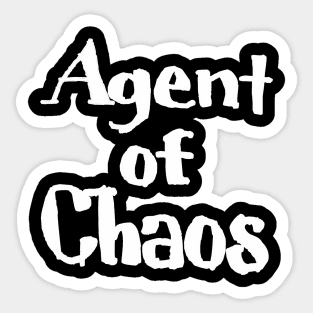 Agent of Chaos - White - Front Sticker